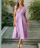 V Neck Pleated Zip Up Wrap Dress Cinched Waist Sexy
