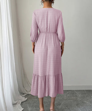 V-Neck Lace Panel Skirt