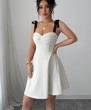 Elegant Strapless Halter Dress in Apricot Polyester Sleeveless