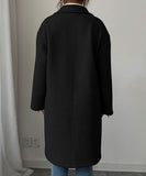 Solid Color Collarless Long Sleeve Coat For Women Everyday