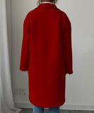 Solid Color Collarless Long Sleeve Coat For Women Everyday