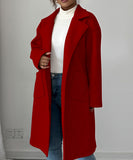 Solid Color Collarless Long Sleeve Coat For Women Everyday