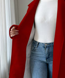 Solid Color Collarless Long Sleeve Coat For Women Everyday