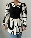 Printed Long Sleeve Blazer For Women With Bold Print