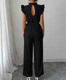 Fashion Floral Lace High Waisted One Piece Pants for Women