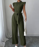 Fashion Floral Lace High Waisted One Piece Pants for Women