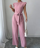 Fashion Floral Lace High Waisted One Piece Pants for Women