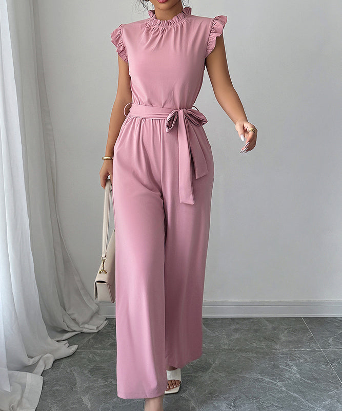 Fashion Floral Lace High Waisted One Piece Pants for Women