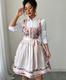Fashionable Printed Waist-Cinching Long Dress in Pink