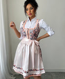 Fashionable Printed Waist-Cinching Long Dress in Pink