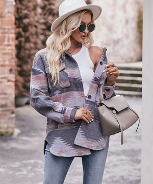 Chic Geometric Lapel Wool Coat with Cowl Neck