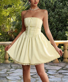 Stunning Strapless Lace-Edged Dress for Effortless Elegance