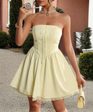 Stunning Strapless Lace-Edged Dress for Effortless Elegance