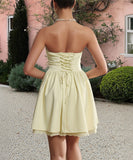 Stunning Strapless Lace-Edged Dress for Effortless Elegance