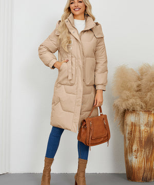 Stylish Padded Long-Sleeved Winter Coat