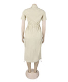 Multi-pocket Cargo Drawstring Pocket Dress for Casual Style