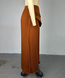 Elegant High-Waisted Pleated A-Line Midi Skirt