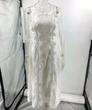 Lace Trimmed Embroidered Strap Dress