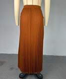 Elegant High-Waisted Pleated A-Line Midi Skirt
