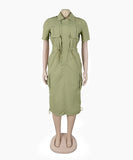 Multi-pocket Cargo Drawstring Pocket Dress for Casual Style
