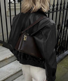 Leather Jacket Women Casual Vacation Style Long Sleeve