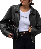 Leather Jacket Women Casual Vacation Style Long Sleeve