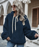 Women's Hooded Fleece Sweatshirt Jacket in Stylish Colors