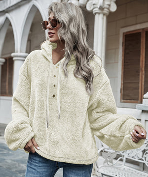 Women's Hooded Fleece Sweatshirt Jacket in Stylish Colors