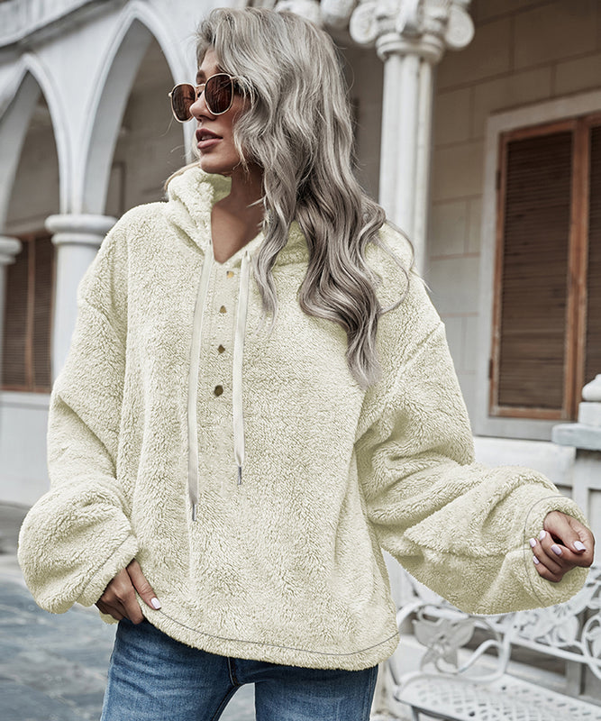 Women's Hooded Fleece Sweatshirt Jacket in Stylish Colors