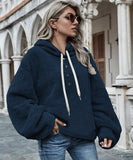Women's Hooded Fleece Sweatshirt Jacket in Stylish Colors