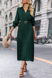 Chic Dark Green V-Neck Dress