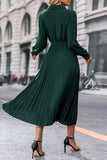 Chic Dark Green V-Neck Dress