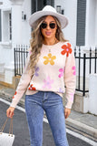 Floral Elegance Crew-Neck Sweater