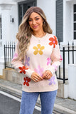 Floral Elegance Crew-Neck Sweater
