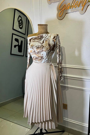 Chic High Waist Lace-Up Asymmetrical Midi Skirt