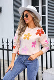 Floral Elegance Crew-Neck Sweater
