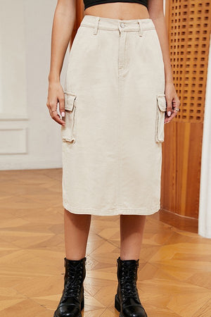 Chic Solid Color Denim Skirt for Every Occasion