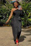 Chic Split Shoulder Drop Dress in Solid Colors