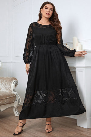 Chic Black Lace Plus-Size Dress
