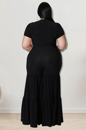 Chic Plus Size Women's Summer Wide Leg Pants Set