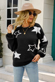 Chic Pentagram Puff Sleeve Round Neck Blouse