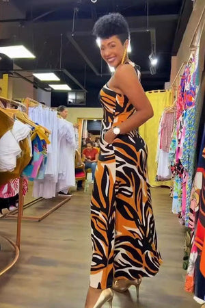 Off-The-Shoulder Print Slim-Fit Summer Sundress