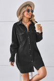 Relaxed Fit Denim Cowl Neck Dress
