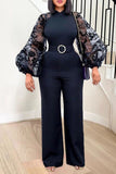 Sophisticated Plus-Size Wide-Leg Jumpsuit with Slim Fit