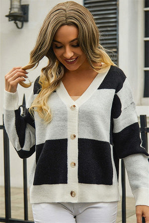 Chic Plaid Patchwork Sweater Coat