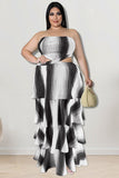 Chic Strapless Vertical Stripe Dress