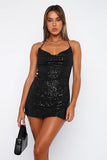 Chic V-Neck Halter Dress with Fringe Sequins and Feather Accents