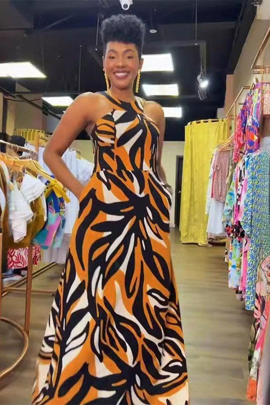 Off-The-Shoulder Print Slim-Fit Summer Sundress