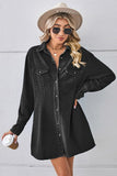 Relaxed Fit Denim Cowl Neck Dress
