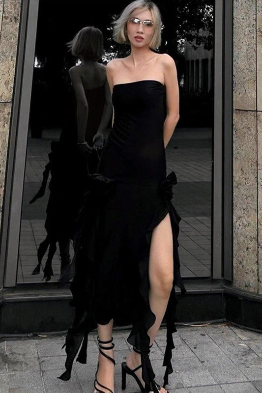 Enchanting Lace Split Dress for the Bold Woman